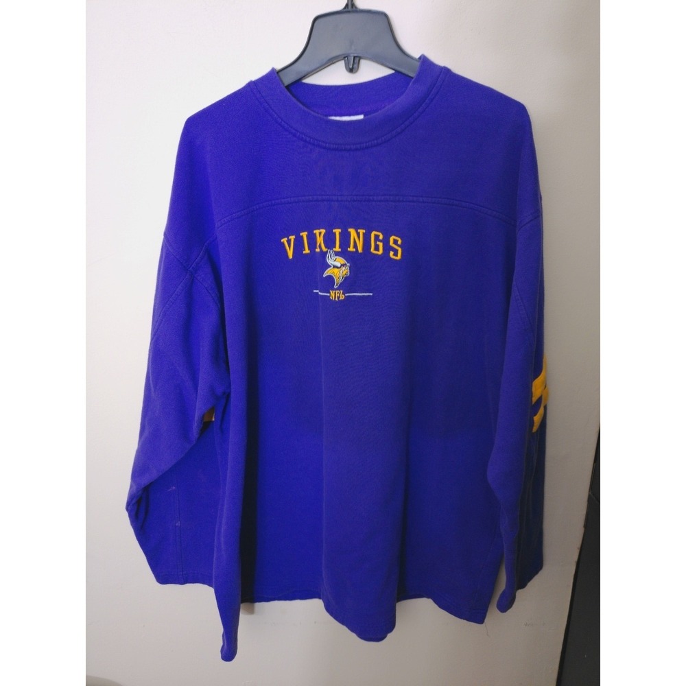 NFL Minnesota Vikings Sweatshirt Mens XL Purple Good Vintage Graphic Fleece